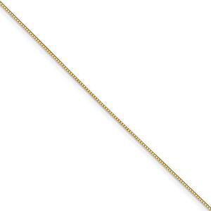 Child's 0.7mm 14k Yellow Gold Box Chain w/Spring Ring Necklace, 14 In.